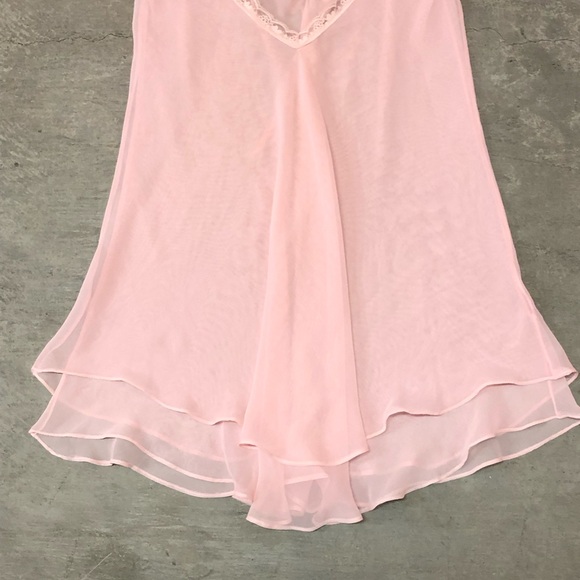 SOLD Vintage Coquette Lolita Girlcore Ruffle Semi Sheer Lace Floral Mini Slip - Picture 6 of 7